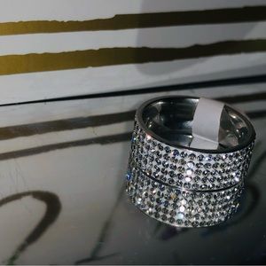 🎄🎁Stunning Micro Pave Diamond Moissanite engagement wedding Ring size 8